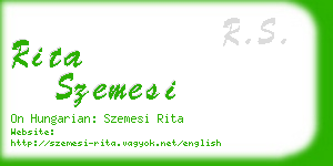 rita szemesi business card